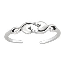 Silver Hearts Toe Ring 925 Sterling Silver - £11.95 GBP