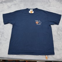 Pirana Joe Shirt Mens XL Blue Short Sleeve Crew Neck Print Cotton Casual... - $18.69