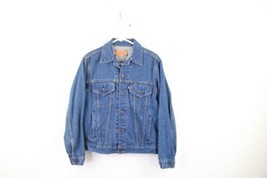 Vintage 80s Levis Mens 38R Distressed Type III Denim Trucker Jacket Blue USA - £79.58 GBP