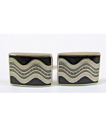 Duchamp London Striped Wave Pattern Cufflinks - $1,486.52 MXN