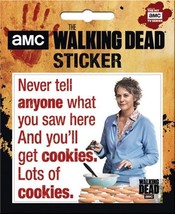 The Walking Dead Carol Baking Cookies, Never Tell Anyone Peel Off Sticke... - $3.99