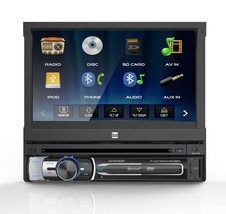 Dual 7&quot; Retractable Touchscreen Bluetooth Car Stereo Multimedia DVD Rece... - £117.98 GBP