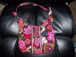 Vera Bradley Olivia Purse Handbag,Retired 2009 Mod Floral Pink, Brown Euc - £23.80 GBP
