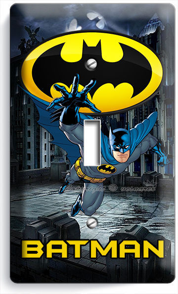 BATMAN FOREVER SUPERHERO SINGLE LIGHT SWITCH WALL PLATE COVER BOYS BEDROOM DECOR