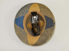 Men's Bruno Capelo Genuine Straw Fedora Hat Cubano CU403 Denim/Cognac image 9