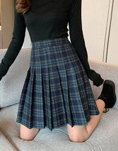 Black Plaid Midi Skirt Outfit Women Girl Plus Size Pleated Plaid Skirt image 11