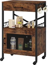 Kitchen Cart: Rolling Kitchen Cabinet Cart With Hooks For Kitchen, Dining Room, - $90.97