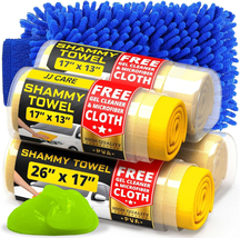 JJ Care Chamois Cloth (2 PCS Large + 2 PCS Small), Super Absorbent Chamois Cloth - £17.32 GBP