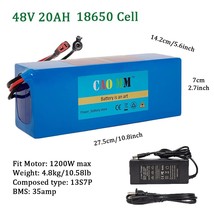 CaoMM 36V 48V 52V Electric Bike Lithium Battery Pack 8 10 20Ah Li ion Ebike Batt - £380.97 GBP