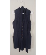 Kittenish Navy Blue Short Sleeve Jumper Shorts Belted Women&#39;s Size M - $463.01 MXN