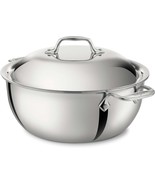 All-Clad D3 Polished Stainless Steel Dutch Oven &amp; Dome Lid | 5.5 Qt. - £148.64 GBP