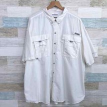 Columbia PFG Bahama II Short Sleeve Fishing Shirt White Tactel Nylon Men... - $34.64