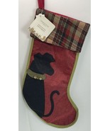 New With Tags Christmas Stocking 22 Inches Dog Missing One Bell Dillards - $10.39