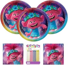 Trolls World Tour Colorful Party Package for 16 Guests Birthday Supplies New - £14.74 GBP