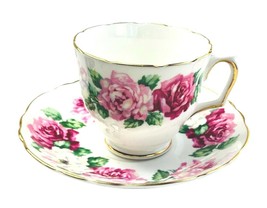 Vintage Crown Staffordshire Tea Coffee Cup 2.75&quot; Tall and Saucer 5.5&quot; Pi... - $33.09