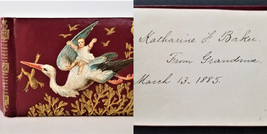 1885 antique AUTOGRAPH ALBUM tewksberry ma Katharine BAKER vgc small genealogy - £66.60 GBP