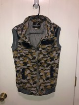 TL Fashion Collection Camo Vest Womens SZ XL Full Zip Multiple Pockets - $225.96 MXN