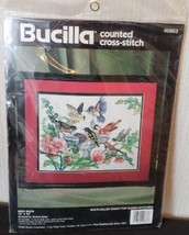 Cross Stitch Kit Lot Bird Bath Butterfly Garden Bucilla Dimensions Needl... - £20.40 GBP