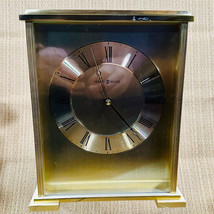 Howard Miller 645-569 Brass Desk Shelf Mantel Clock Working - $54.40