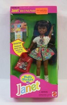 Janet Polly Pocket Doll 8&quot; Tall #12984 w/ 3 Vintage Mini Polly Pocket Dolls Nrfp - £51.10 GBP