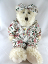 Boyds Bears White Retired Ophelia Floral Cotton Outfit 17&quot; weighted cuddly - $19.79