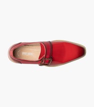 Stacy Adams Bartram Plain Toe Monk Strap Patent Shoes Red 25724-600 image 5