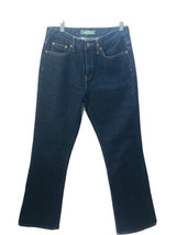 LRL Lauren Jeans Co Ralph Lauren Boot Cut Leg Jeans Size 4P Petite Dark Wash - £12.72 GBP