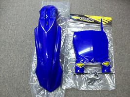 Restyled Cycra Yamaha Blue Front Fender + Blue Front Stadium Plate YZ250 YZ 250 - £48.96 GBP