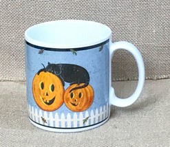 Warren Kimble Pumpkin Dreams Coffee Mug Cup Black Cat Jack O Lanterns Halloween - £7.12 GBP