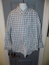 Crewcuts Blue/White Plaid Long Sleeve Button Down Shirt Size 8 Boy&#39;s EUC - £14.58 GBP