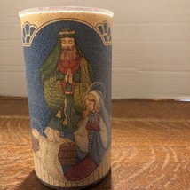 Beautiful Vintage Sugar Frosted Nativity Christmas Candle 7” Tall Unused - £21.62 GBP