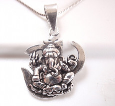 Ganesh 925 Sterling Silver Pendant Hindu God Ganesha - £11.53 GBP