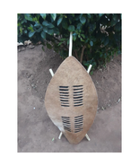 Brown Zulu Traditional Cultural Shield, African Warrior Hat - £121.38 GBP