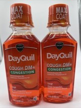 (2) Vicks DayQuil Cough DM + Congestion Relief Liquid Max Coat 12 oz 11/25 - £9.02 GBP