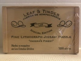 Leaf and Tinder &quot;Havana&#39;s Finest&quot; Cigar 1,000 Piece Jigsaw Puzzle w/ Woo... - $89.09