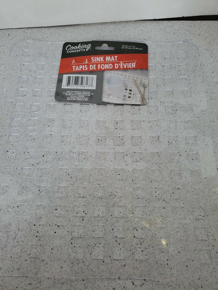 Kitchen Sink Mat 12.5” x 11” Soft Clear Plastic Grid-Brand New-SHIPS N 2... - $9.78
