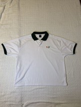 Starter Vtg &#39;90s University of Miami Mens L UM Hurricanes Polo Shirt White 2XL  - £18.68 GBP
