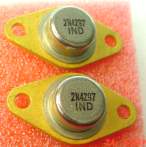 2 NOS IND Gold 2N4297 NTE124 Eq HV Si NPN 350V TO-66 Package - $12.42