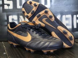 2007 Nike Tiempo Mystic FG Navy Blue/Gold Bronze  Soccer Cleats Men 12.5 - £96.41 GBP