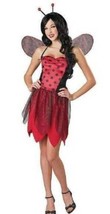Womens Ladybug Red Black Dress Wings Headband 3 Pc Halloween Costume-size M - £13.33 GBP
