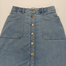 Caslon RN#58665 Women's Blue Cotton Blend Button-Front Denim Skirt Size 6 image 10