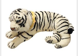 Jumbo Realistic Looking Striped 32” Snow Tiger Stuffed Animal Plush Cudd... - £42.62 GBP