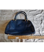 Vintage Anne Klein for Calderon Navy Leather Purse Top Handle Bag EUC - $41.58