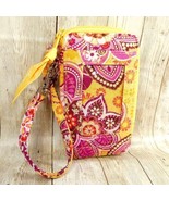 Vera Bradley Bali Gold Pink Yellow Floral Wristlet Clutch ID Wallet EUC - $15.64 CAD