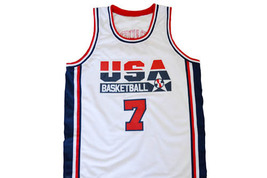 Shawn Kemp Team USA Men Custom Basketball Jersey White Any Size image 4