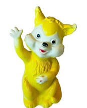 Yellow Squirrel Chipmunk squeak squeaky anthropomorphic vtg antique toy figure - £23.70 GBP