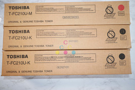 OEM Toshiba eSTUDIO 2010AC,2510AC Magenta &amp; Black Toners T-FC210U-M, T-F... - £201.43 GBP