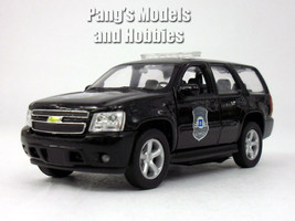 4.5 Inch Chevy Tahoe Police Patrol Scale Diecast Car Model by Welly - BLACK - £11.84 GBP