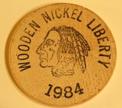 Vintage Liberty Wooden Nickel 1984 - £3.09 GBP