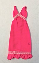 Mattel Barbie 1976 Vintage Hot Pink Nightgown Dress With White Lace Trim #9157 - £6.35 GBP